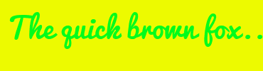 Image with Font Color 00FC1B and Background Color EDFA00
